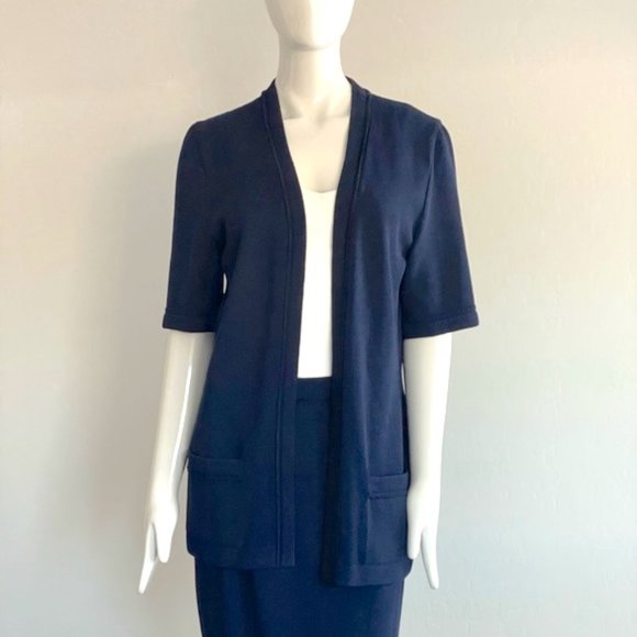 ST. JOHN Open Front Cardigan & Skirt Set